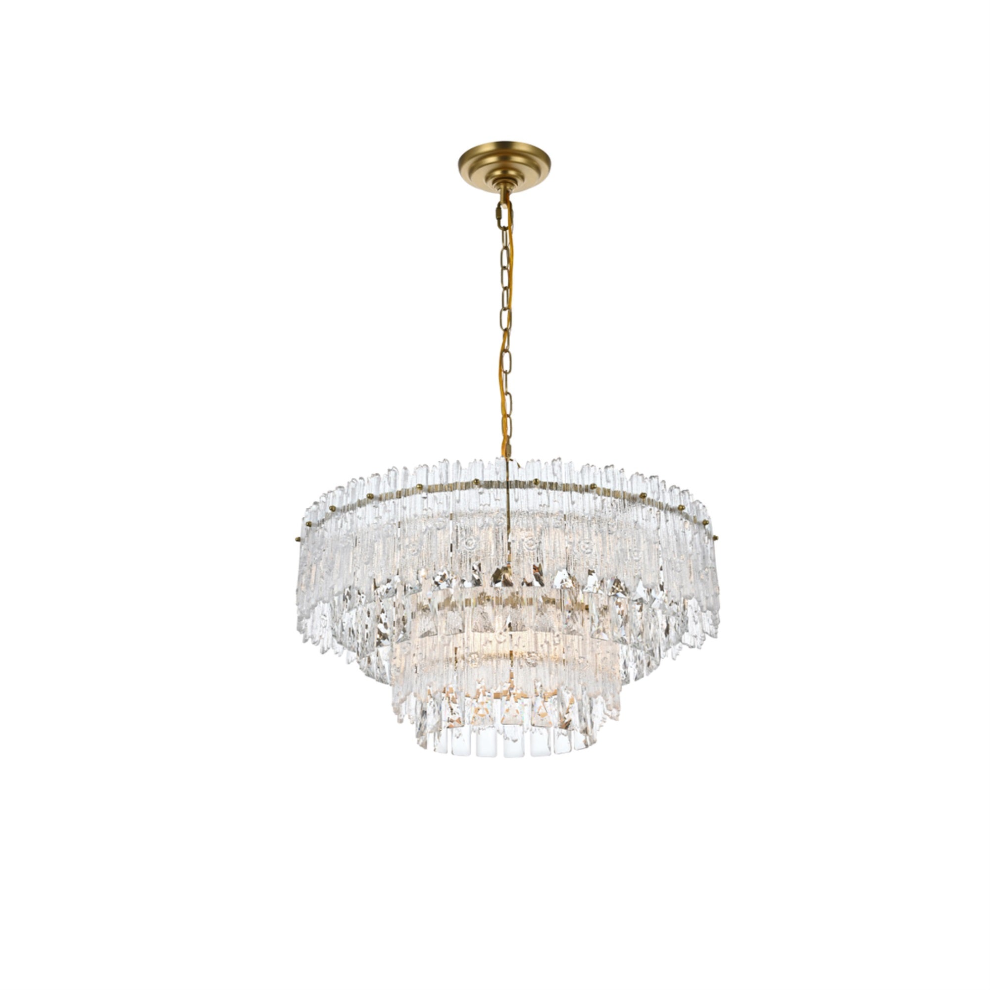 Elegant Lighting Emilia 21 Inch Pendant Light In Satin Gold
