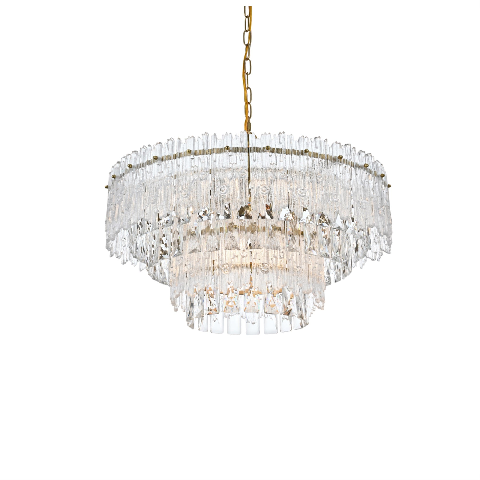 Elegant Lighting Emilia 21 Inch Pendant Light In Satin Gold