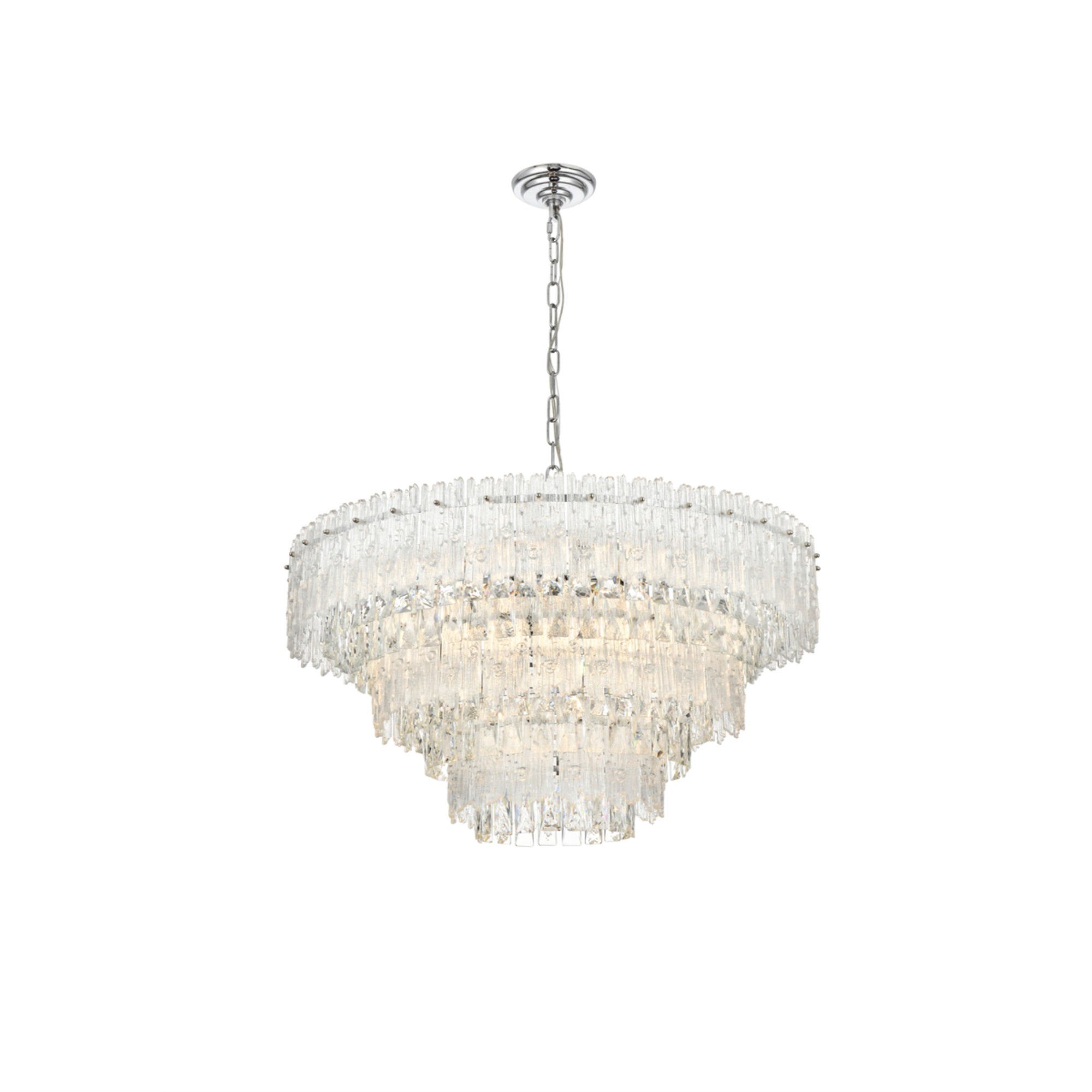 Elegant Lighting Emilia 10-Light Metal & Glass Chandelier In Chrome/Clear
