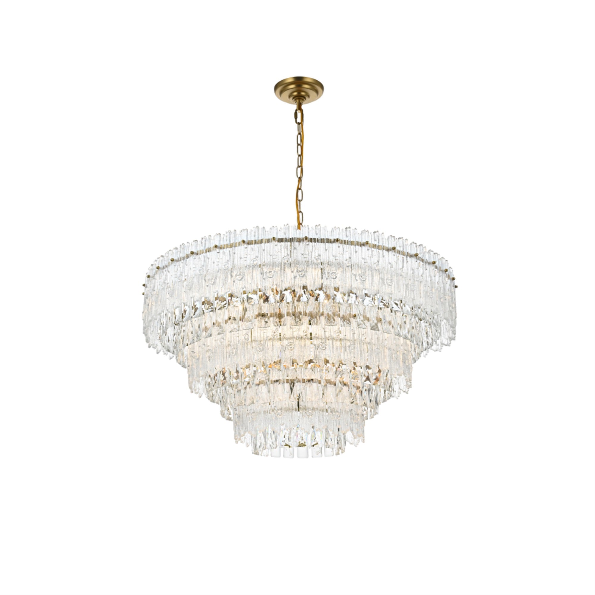 Elegant Lighting Emilia 10-Light Metal & Glass Chandelier In Satin Gold/Clear