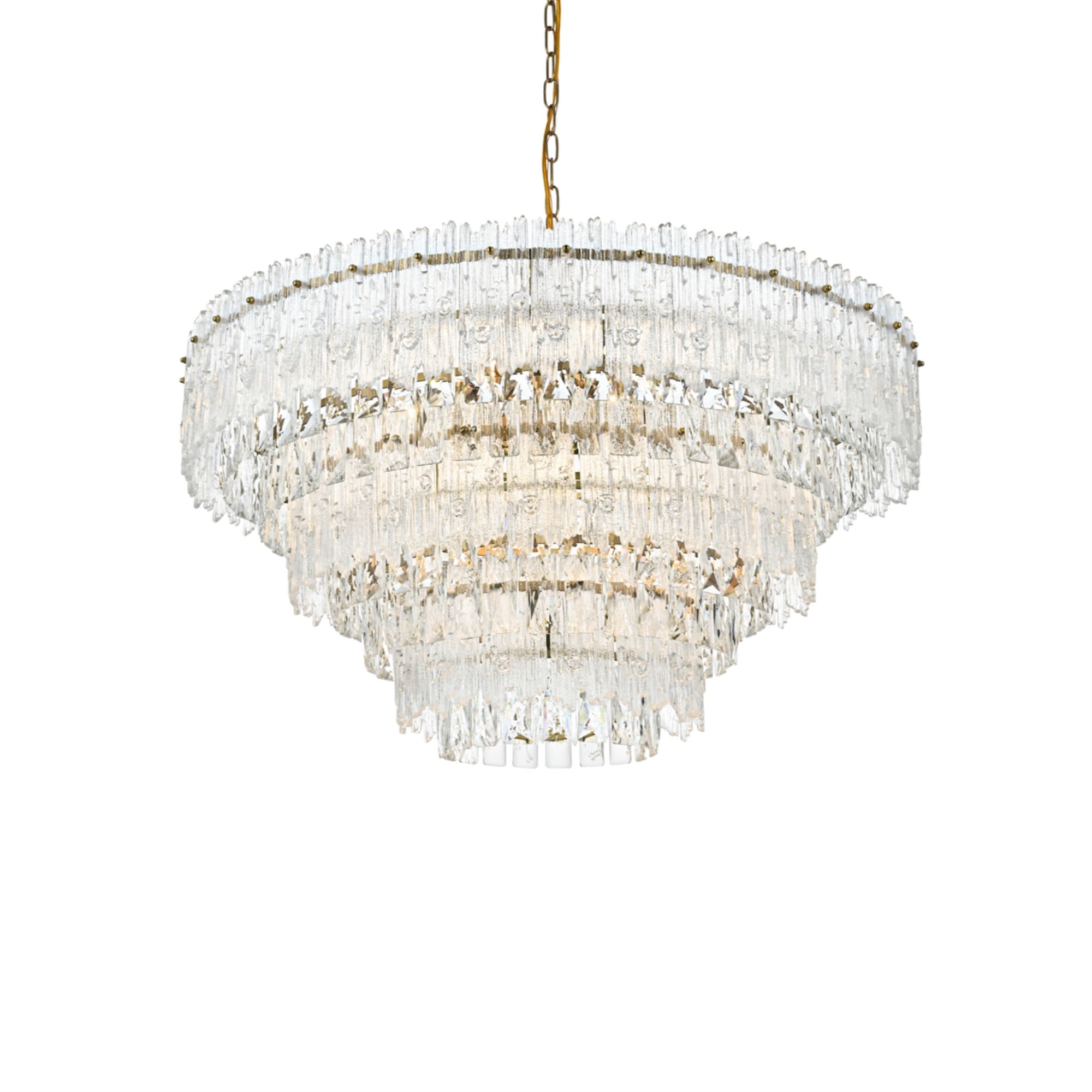 Elegant Lighting Emilia 10-Light Metal & Glass Chandelier In Satin Gold/Clear