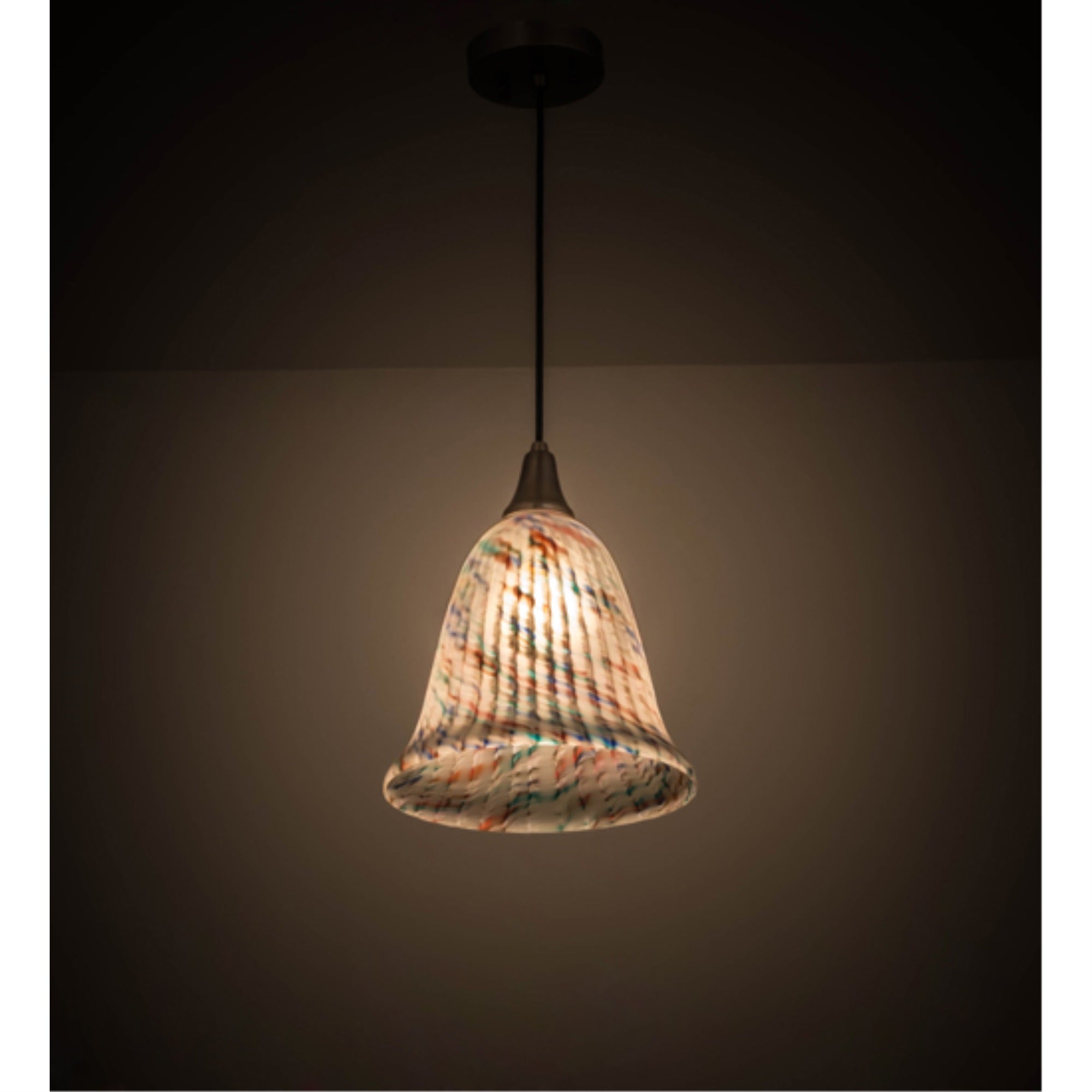 10 inchW Peacock PateDeVerre Pendant