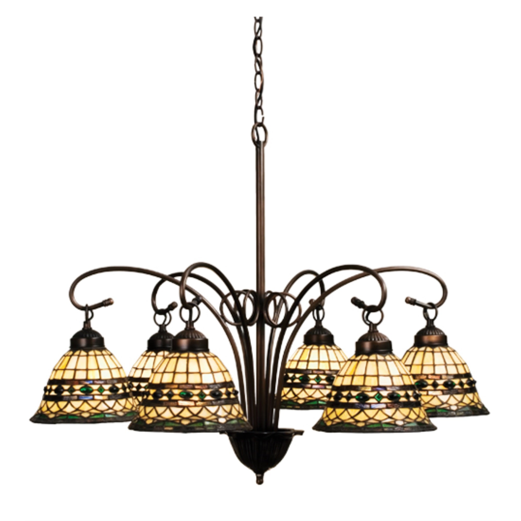 31 inchW Tiffany Roman 6 LT Chandelier