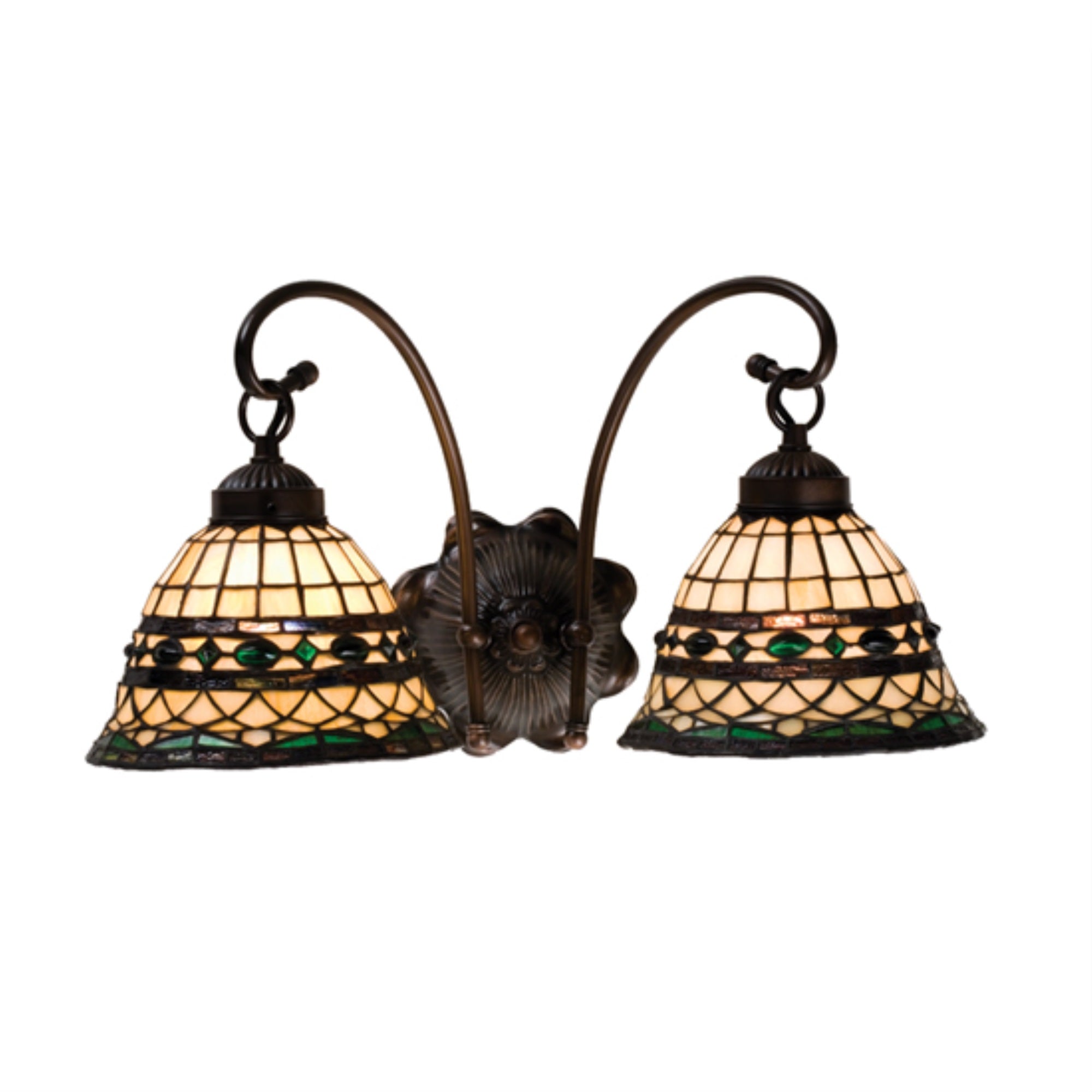 Meyda Tiffany Lighting Pendant, 18in Width, Metal, Beige Green Finish, Model 18530