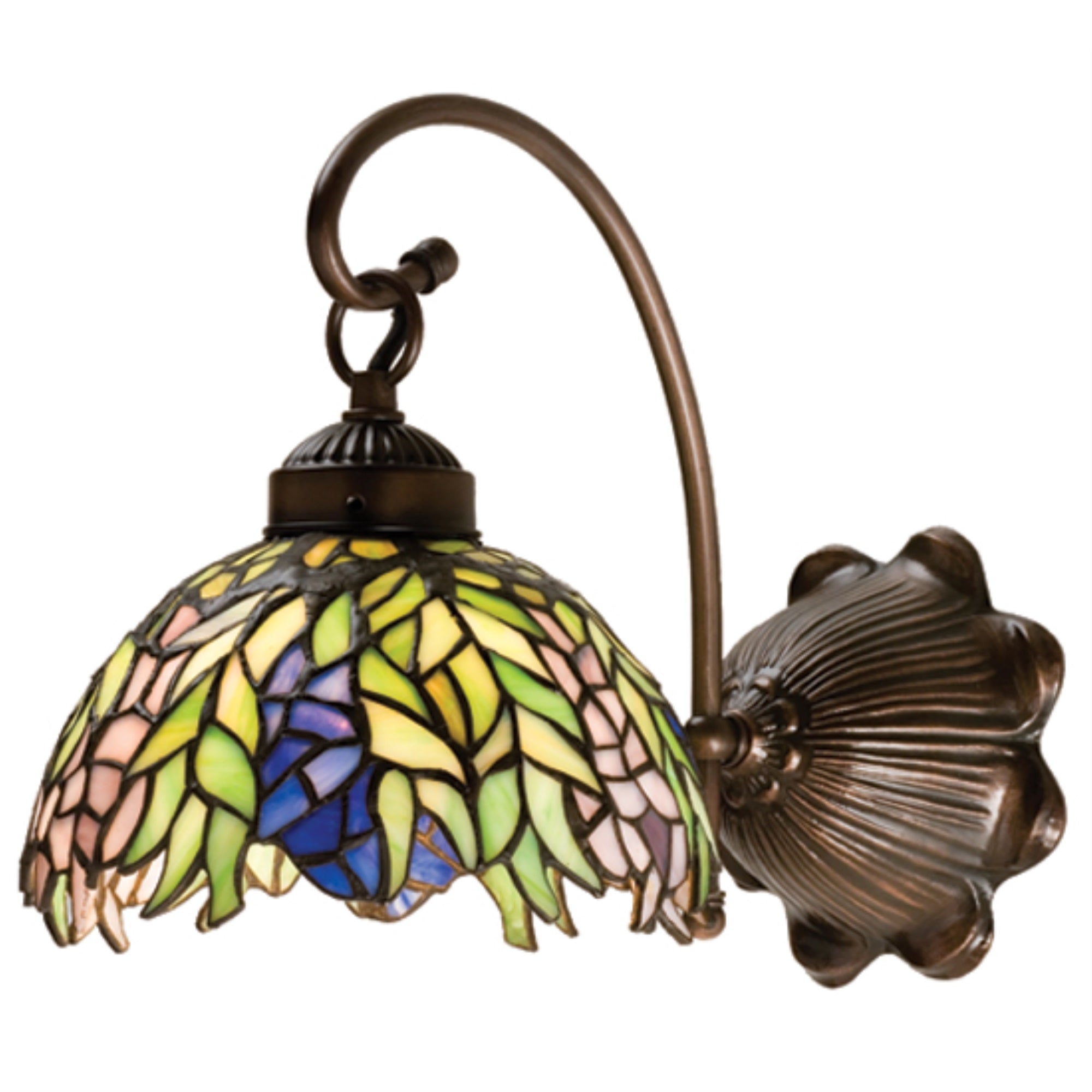 Meyda Tiffany Lighting Fixture, 8in Width, Metal, Lt Blue Pr Lt Green Mahogany Bronze, Model 18695