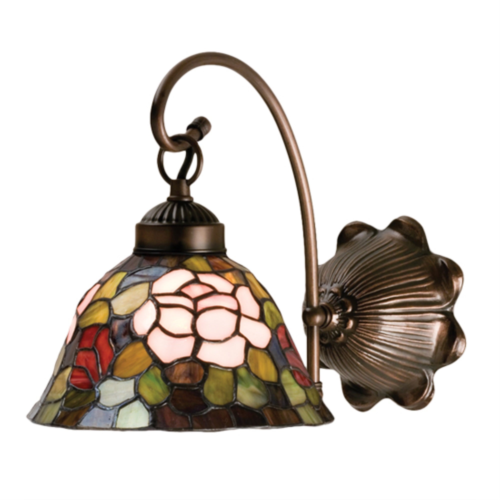 Meyda Tiffany Lighting Fixture, 8in Width, Metal, Model 18708, Finish: Purple/Blue Burgundy Pink Mahogany Bronze