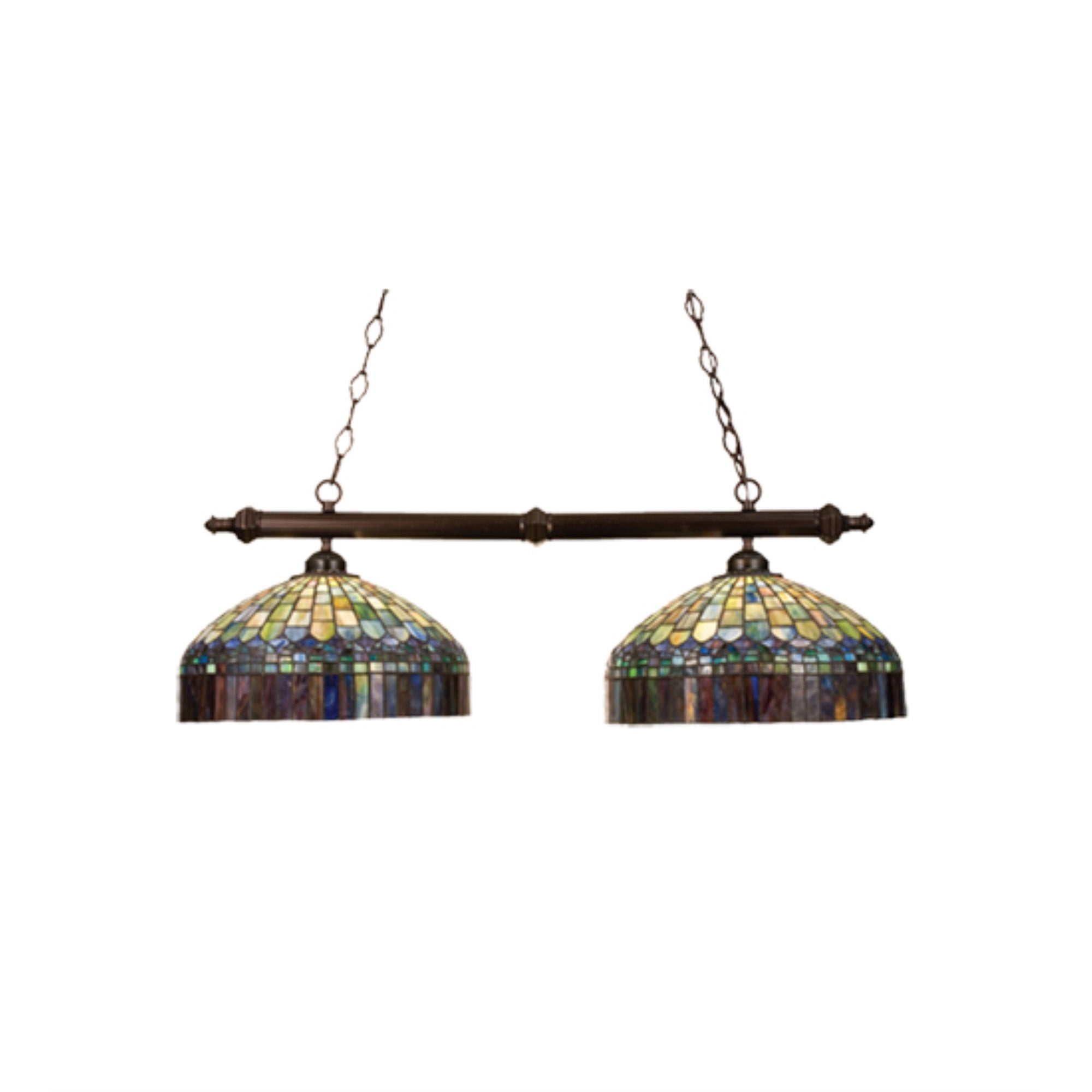 Meyda Lighting 39in L Tiffany Candice Island Pendant, Mahogany Bronze Finish, Metal, Model 18841