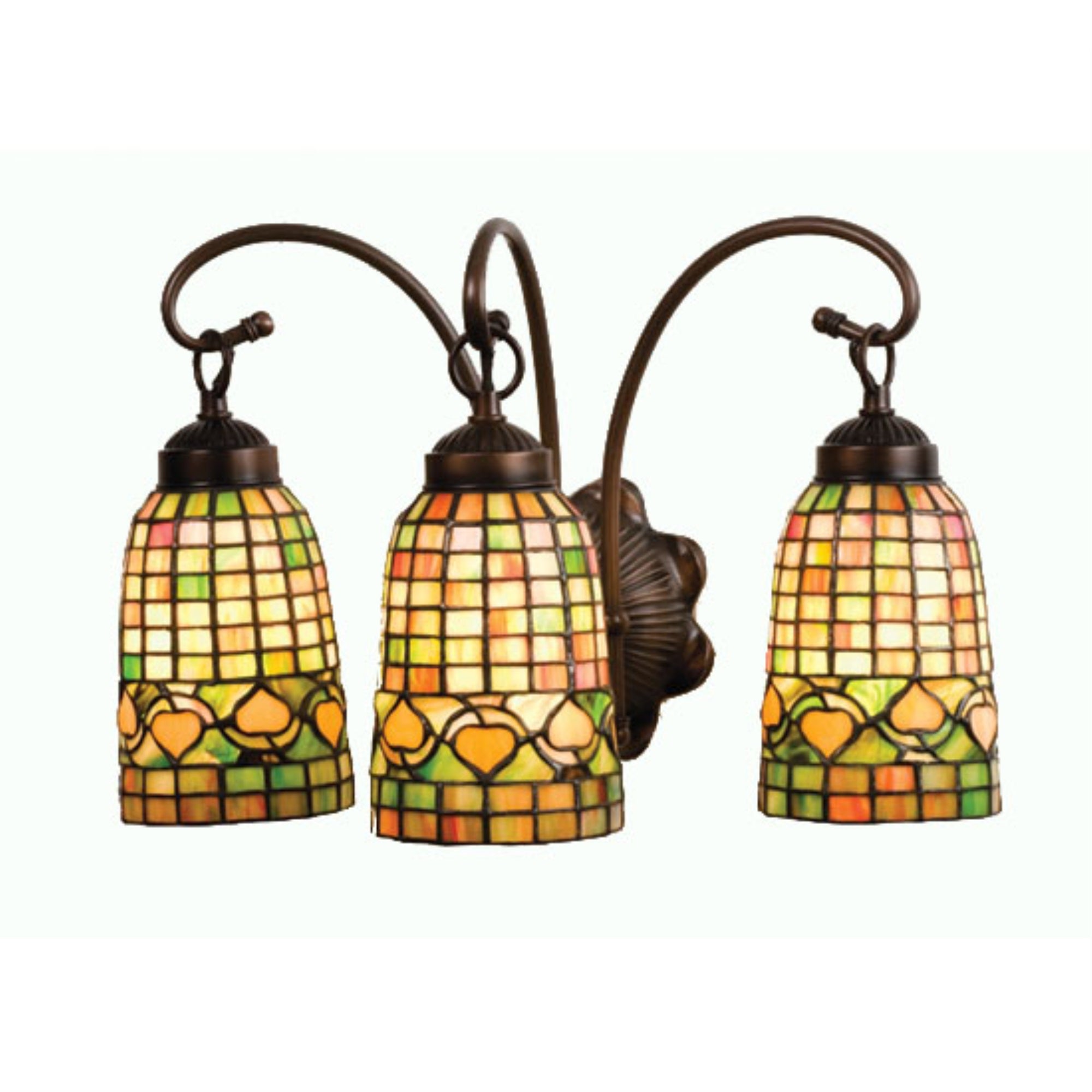 18 inchW Tiffany Acorn 3 LT Vanity Light