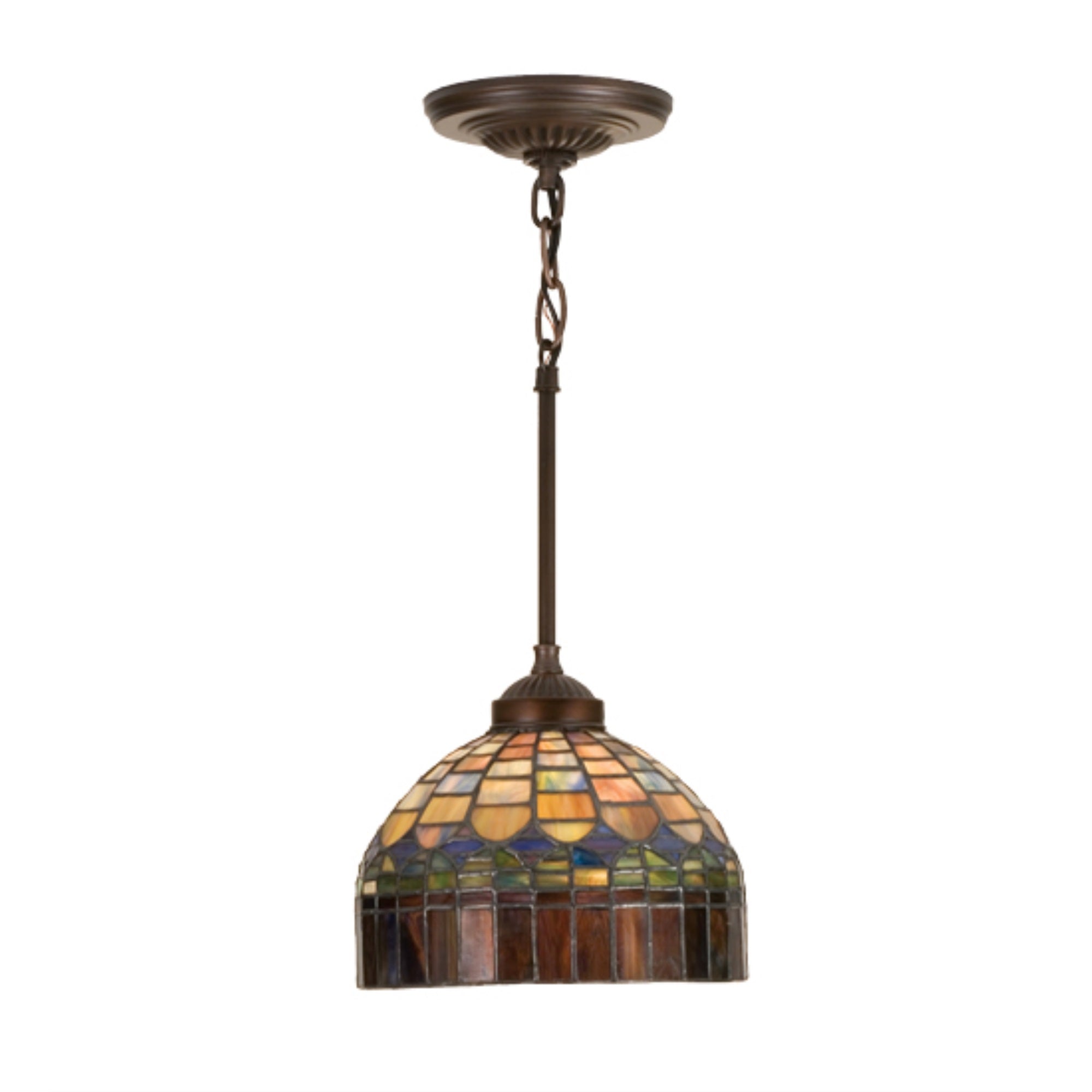 Meyda Tiffany Tiffany Candice Mini Pendant Light, Mahogany Bronze, Metal/Polyresin, Model 18944