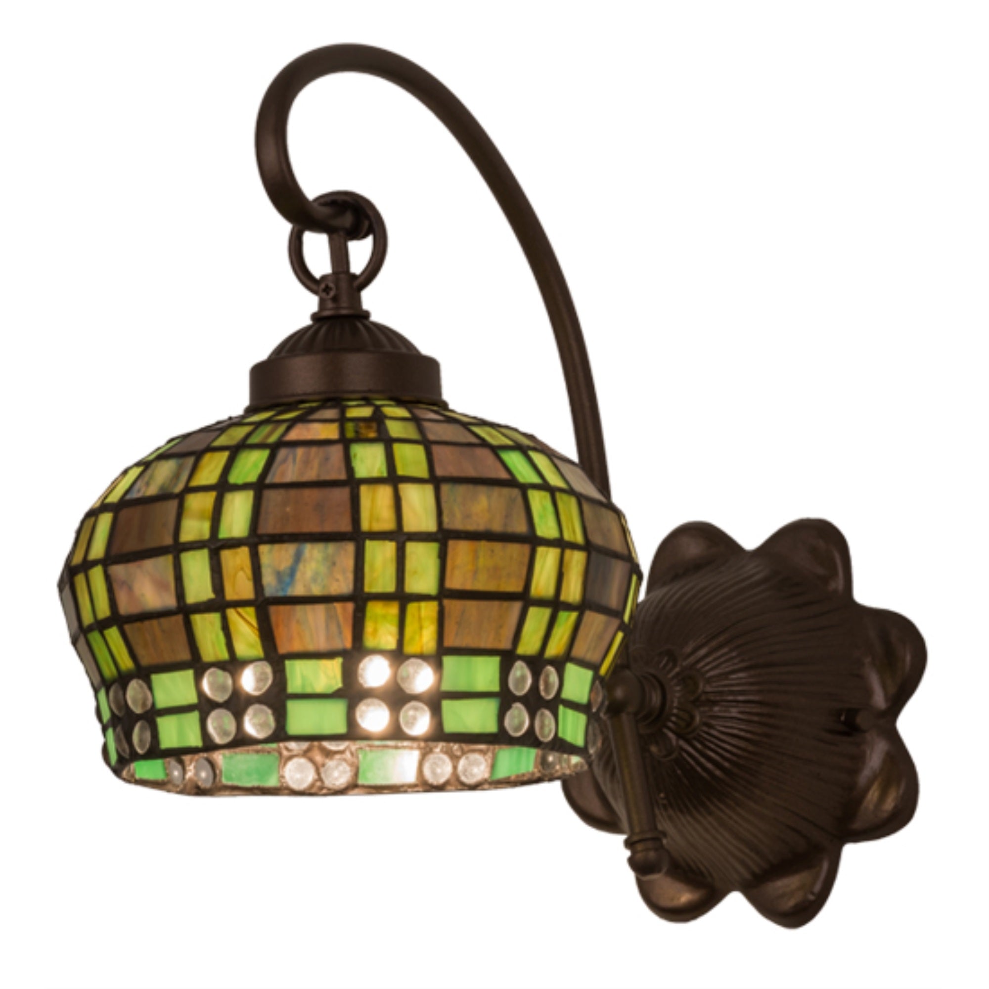 Meyda Tiffany Lighting Fixture, 7in W, Metal, Green/Blue Xag Clear, Model 19012