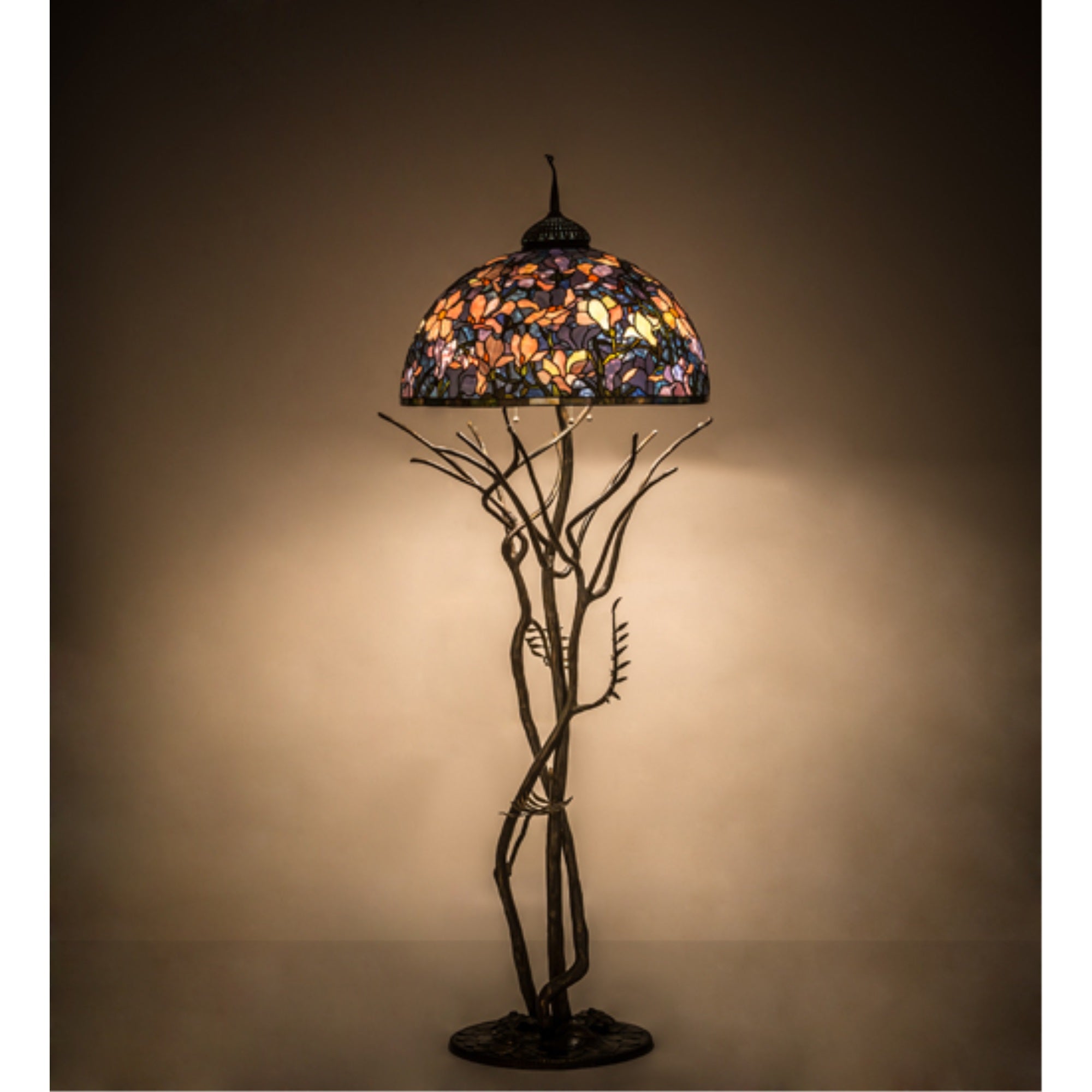 75 inchH Tiffany Magnolia Floor Lamp
