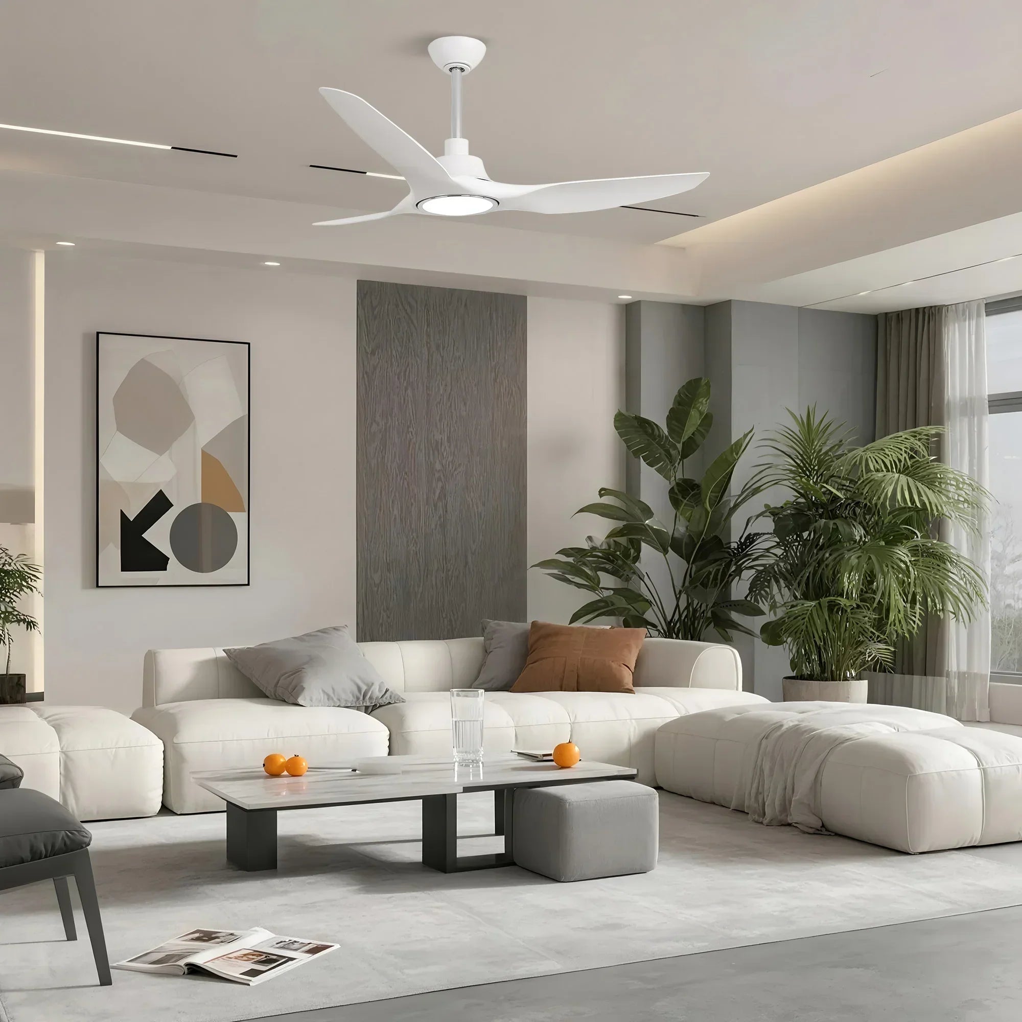 52" Vaczon 3 Blades Ceiling Fan with LED Light and Remote Control