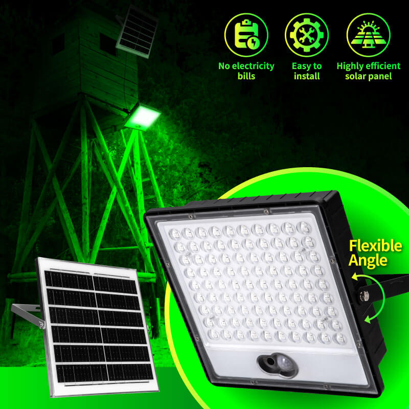 Solar Green Floodlight for Night Hunting -14,000 lumens
