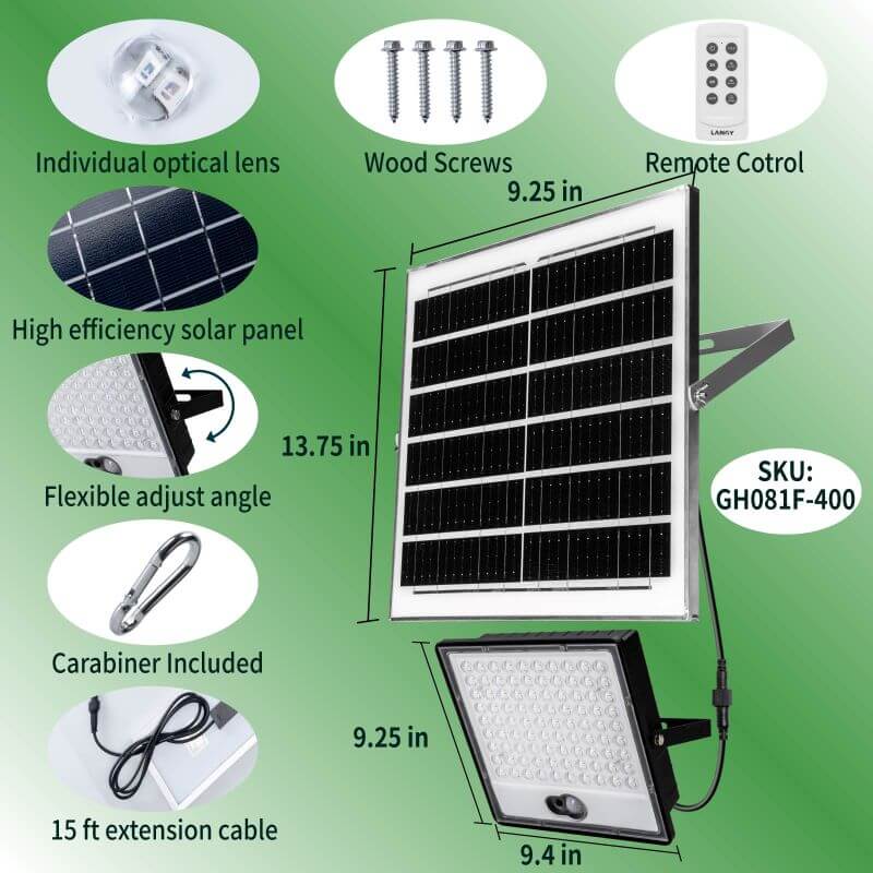 Solar Green Floodlight for Night Hunting -14,000 lumens