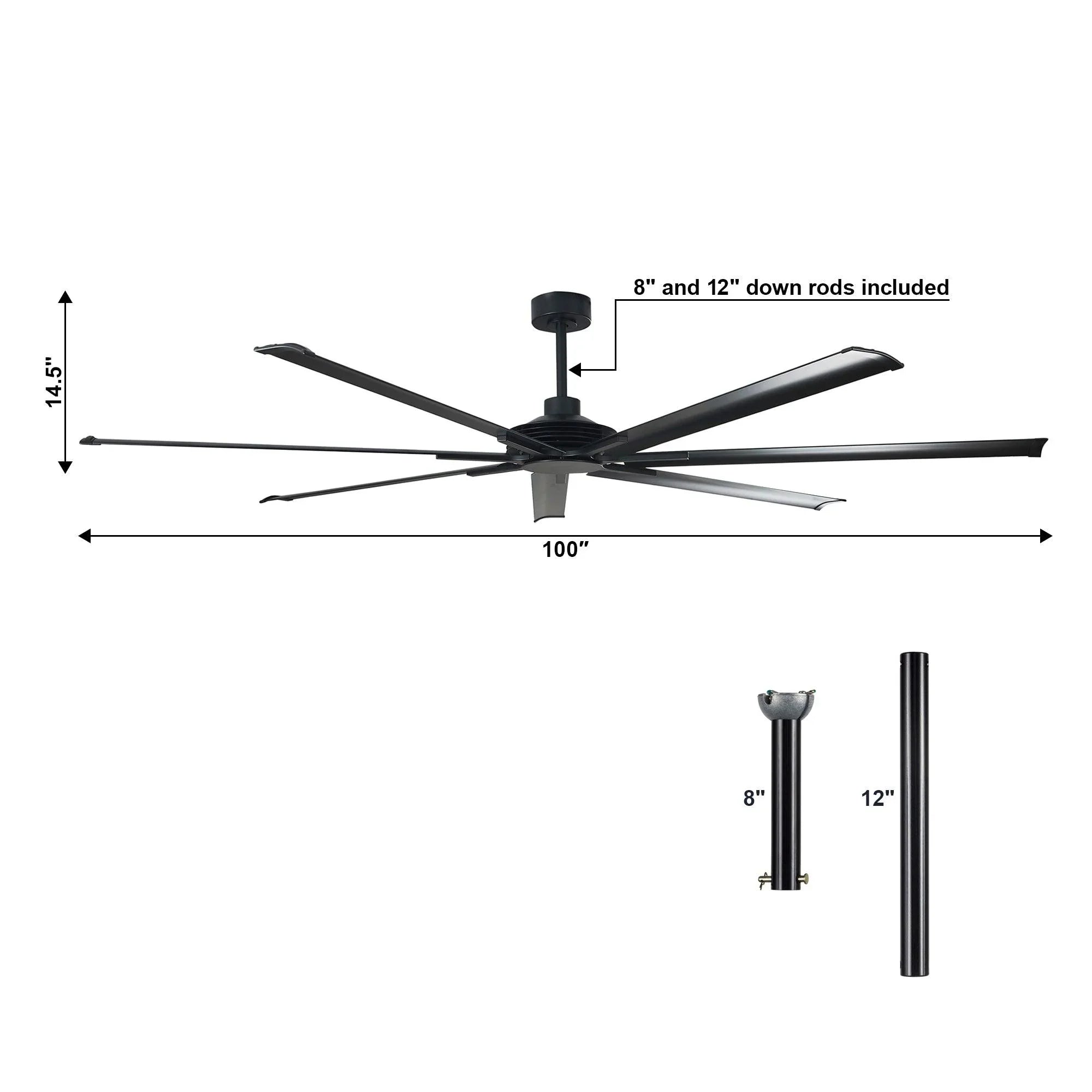 Silent Storm Extra Large Ceiling Fan with Remote Control