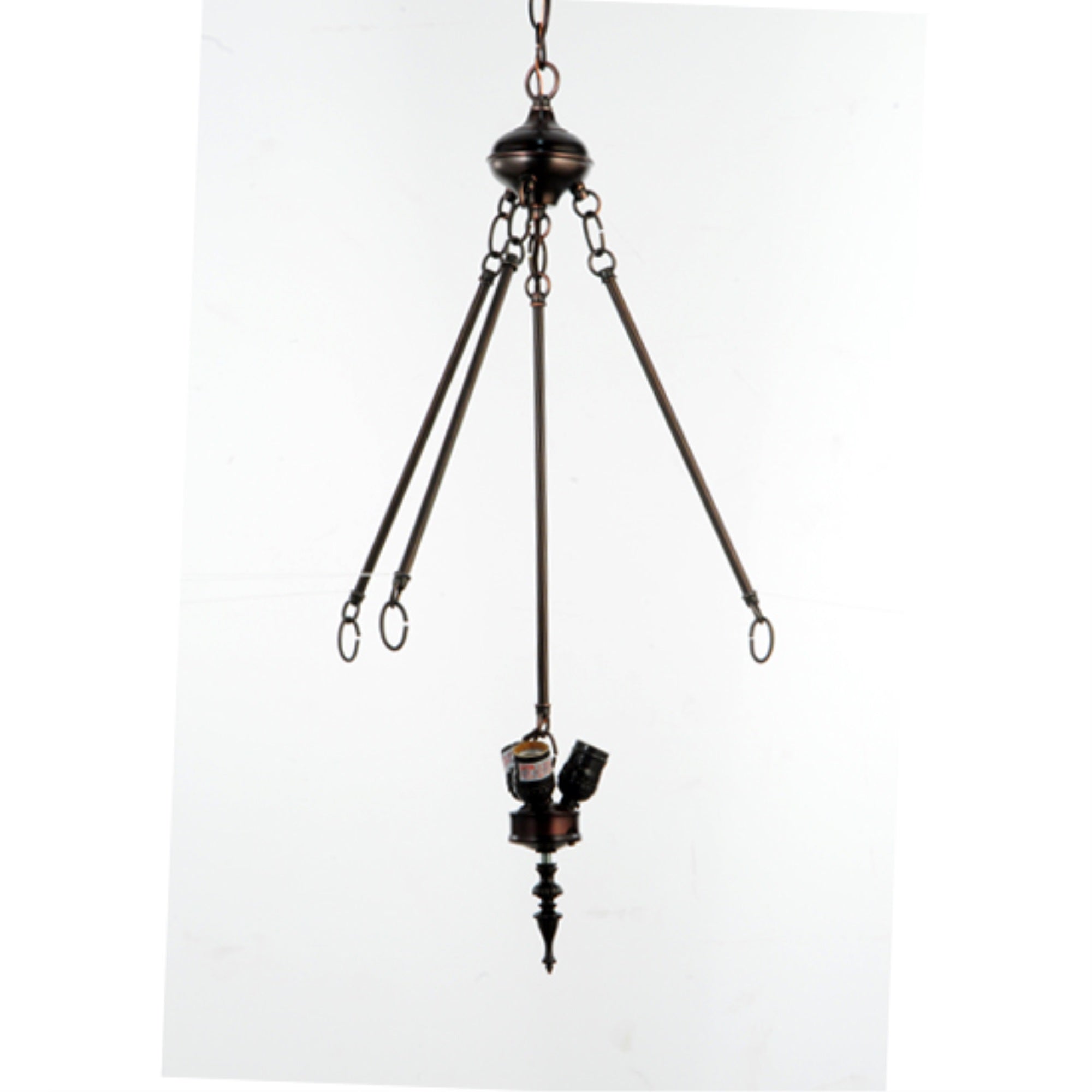 30 inchH Mahogany Bronze 3 LT Inverted Pendant Hardware