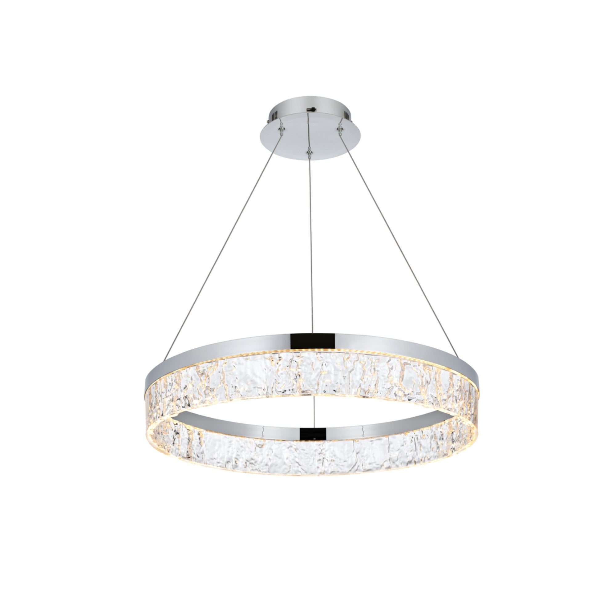 Elegant Lighting Linden 22 Inch Adjustable Led Chandelier In Chrome