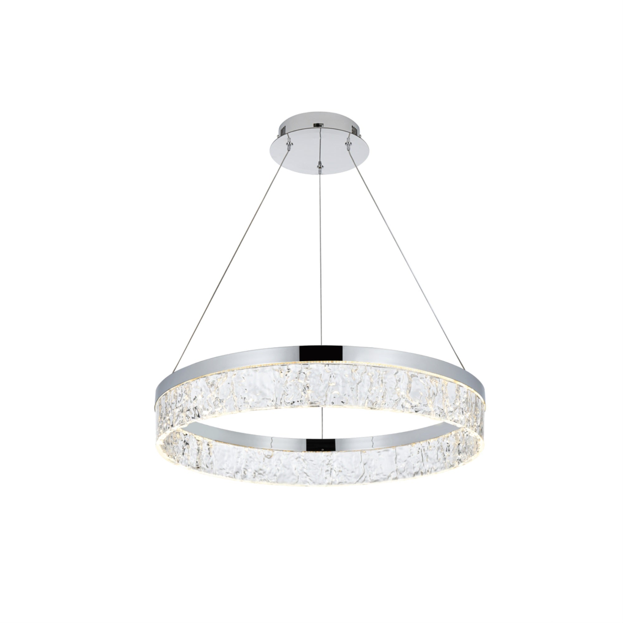 Elegant Lighting Linden 22 Inch Adjustable Led Chandelier In Chrome