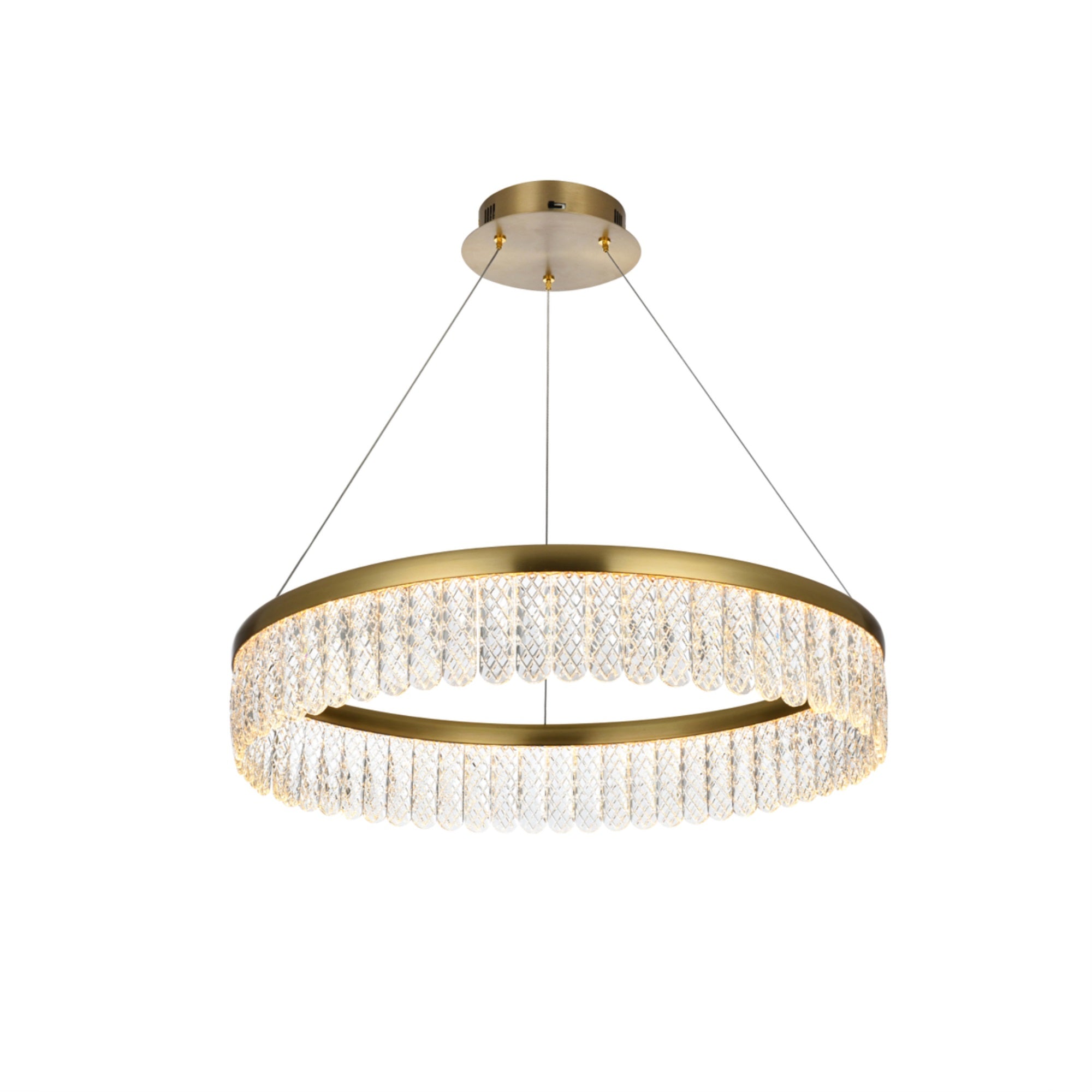 Elegant Lighting Rune 1-Light Adjustable LED Chandelier, Metal, Gold Finish