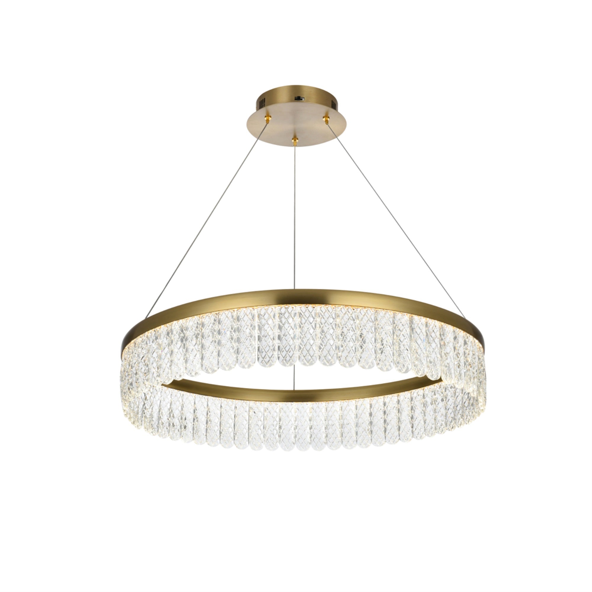Elegant Lighting Rune 1-Light Adjustable LED Chandelier, Metal, Gold Finish