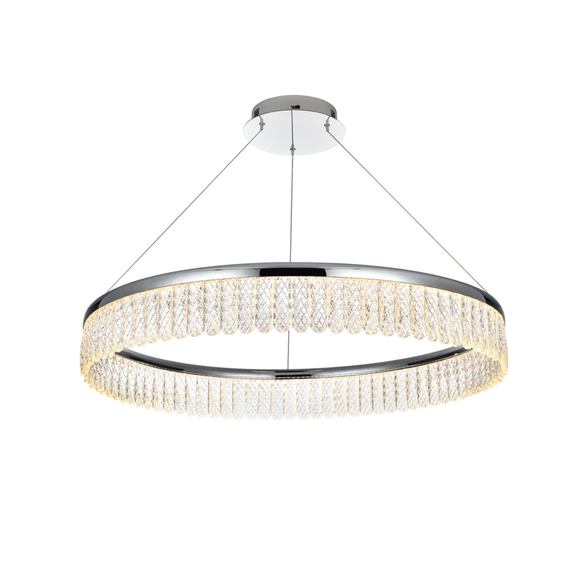 Elegant Lighting LED Chandelier - 32 Inch Adjustable, Chrome Finish