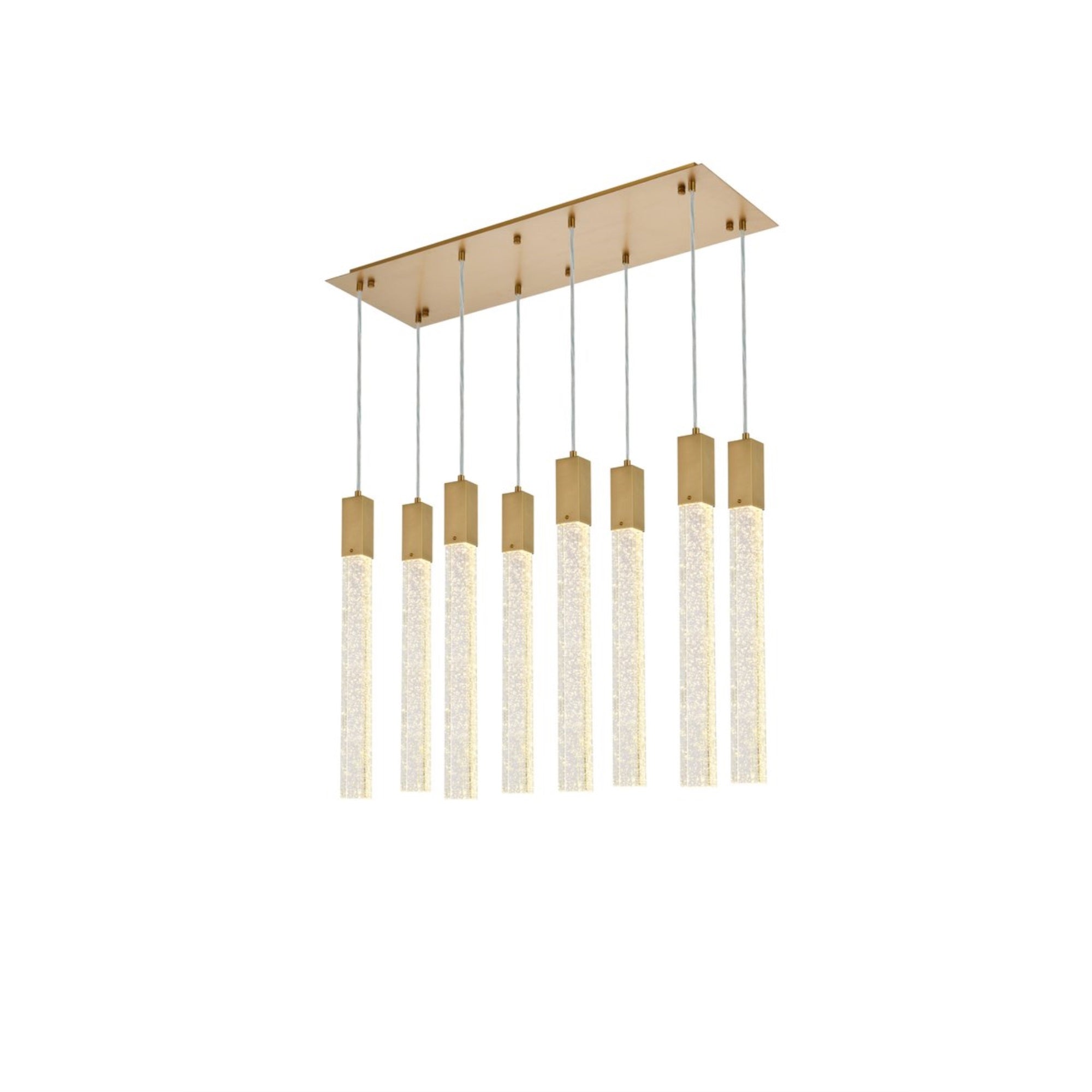 Weston 8 lights pendant in satin gold
