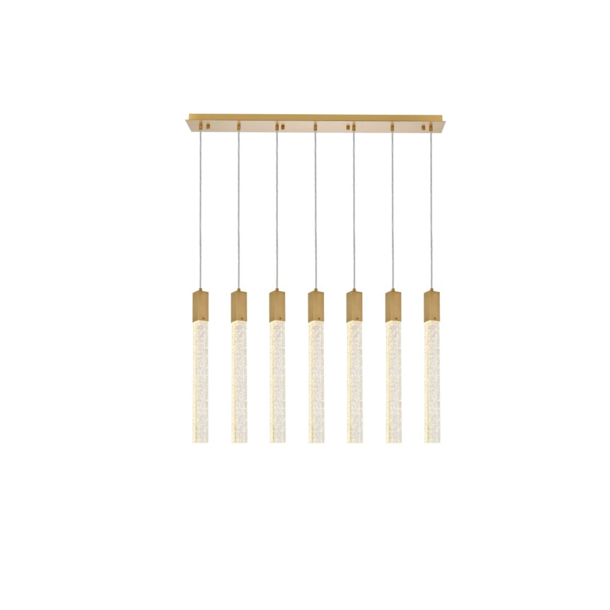 Weston 7 lights pendant in satin gold