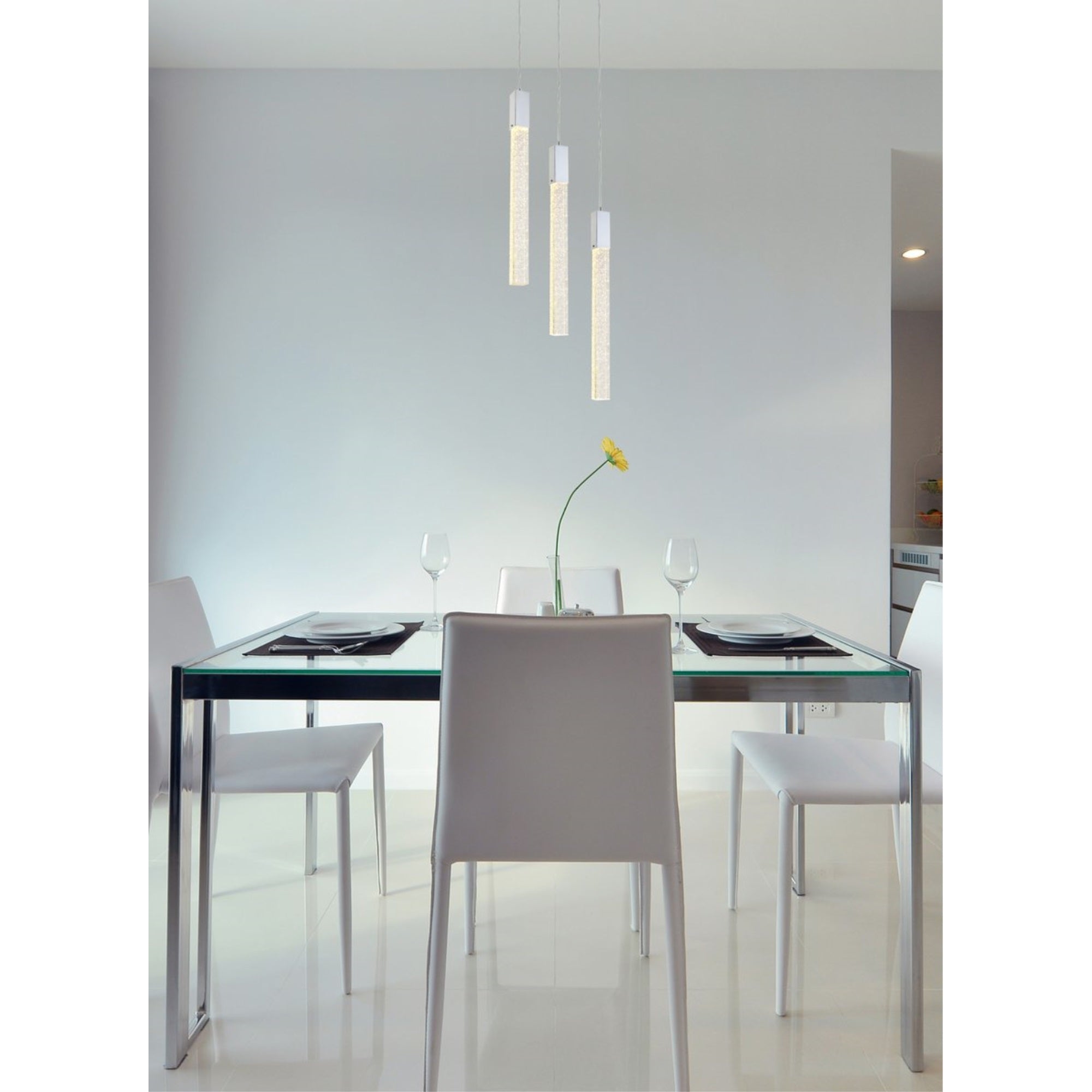 Elegant Lighting Ceiling Light Pendant, Modern 3 Lights, Chrome, Metal, 16inD x 24inH, Model 2067D16C