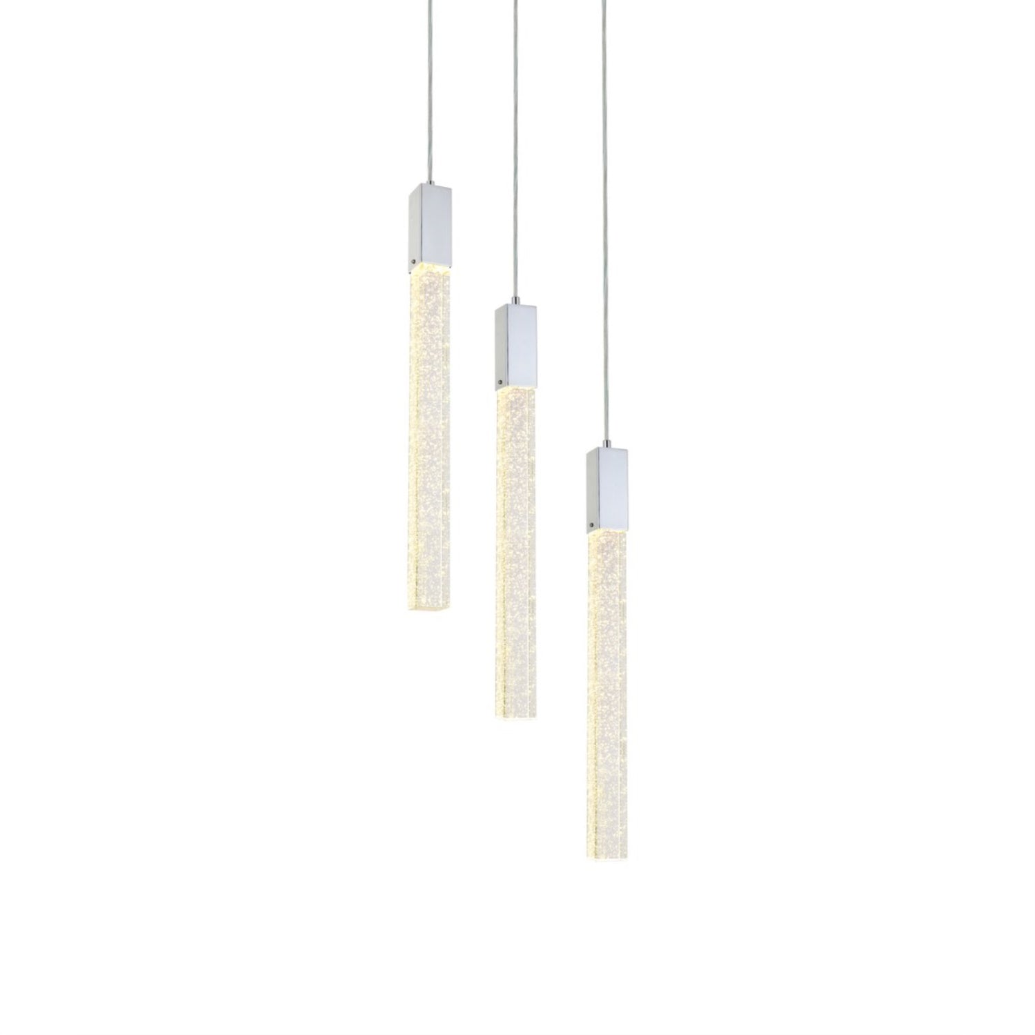 Elegant Lighting Ceiling Light Pendant, Modern 3 Lights, Chrome, Metal, 16inD x 24inH, Model 2067D16C