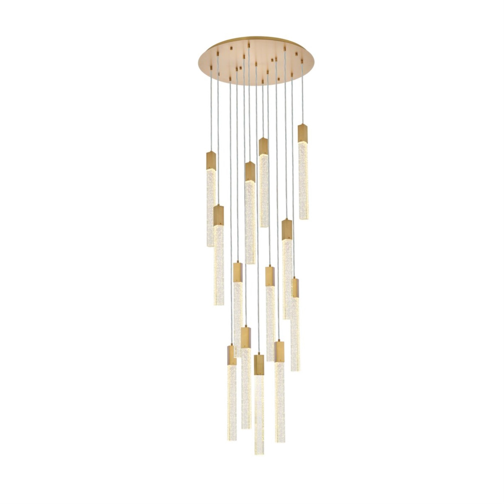 Weston 13 lights pendant in satin gold