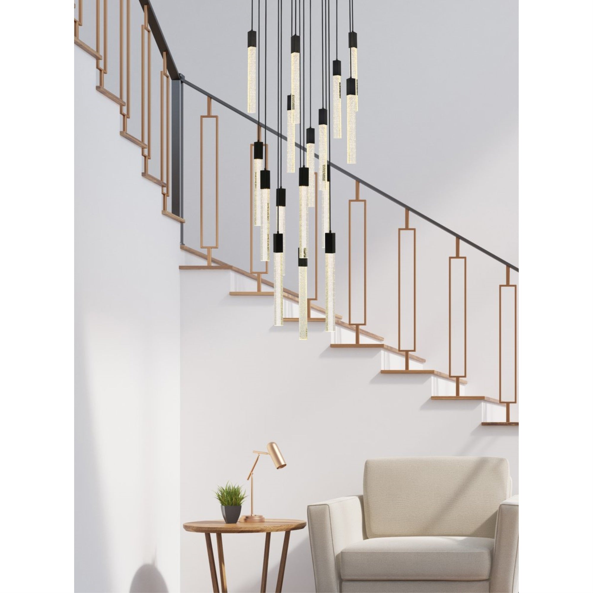 Weston 16 lights pendant in black