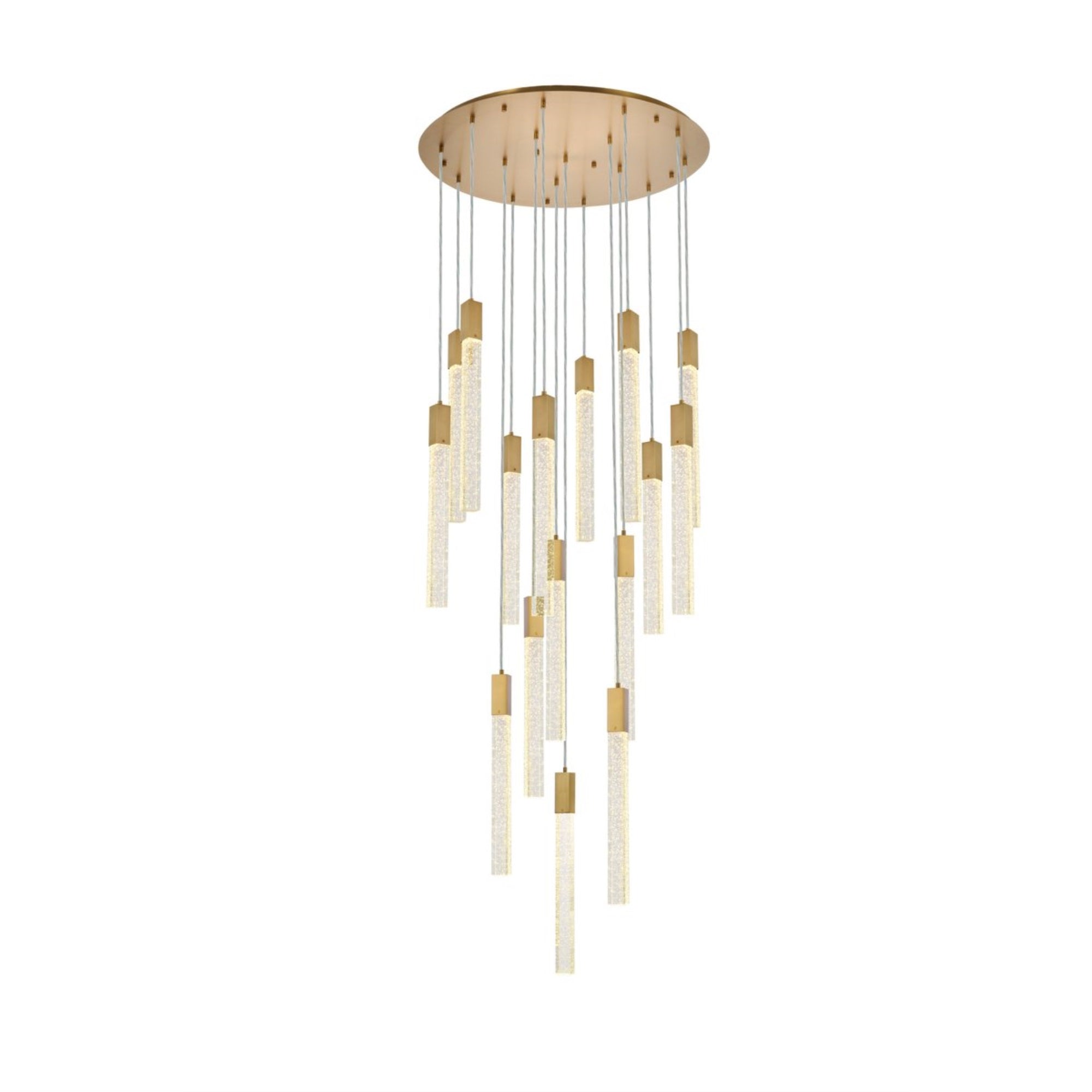 Weston 16 lights pendant in satin gold