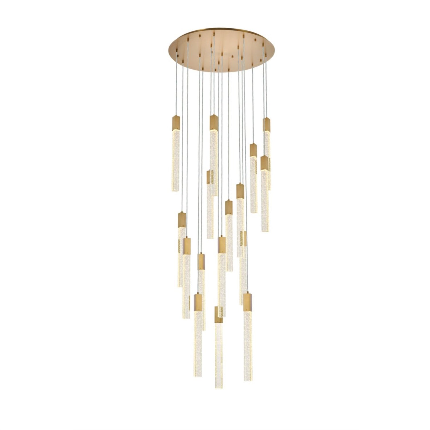 Weston 16 lights pendant in satin gold