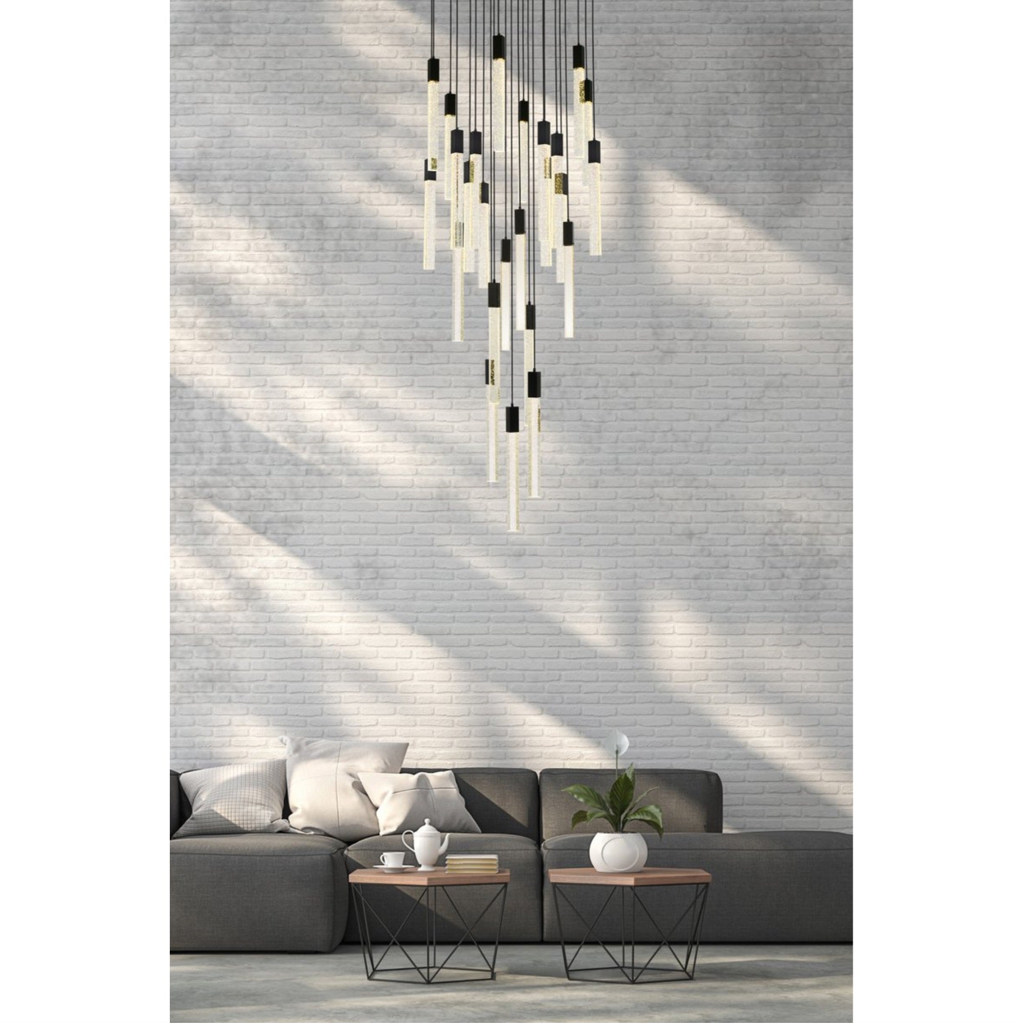 Weston 25 lights pendant in black