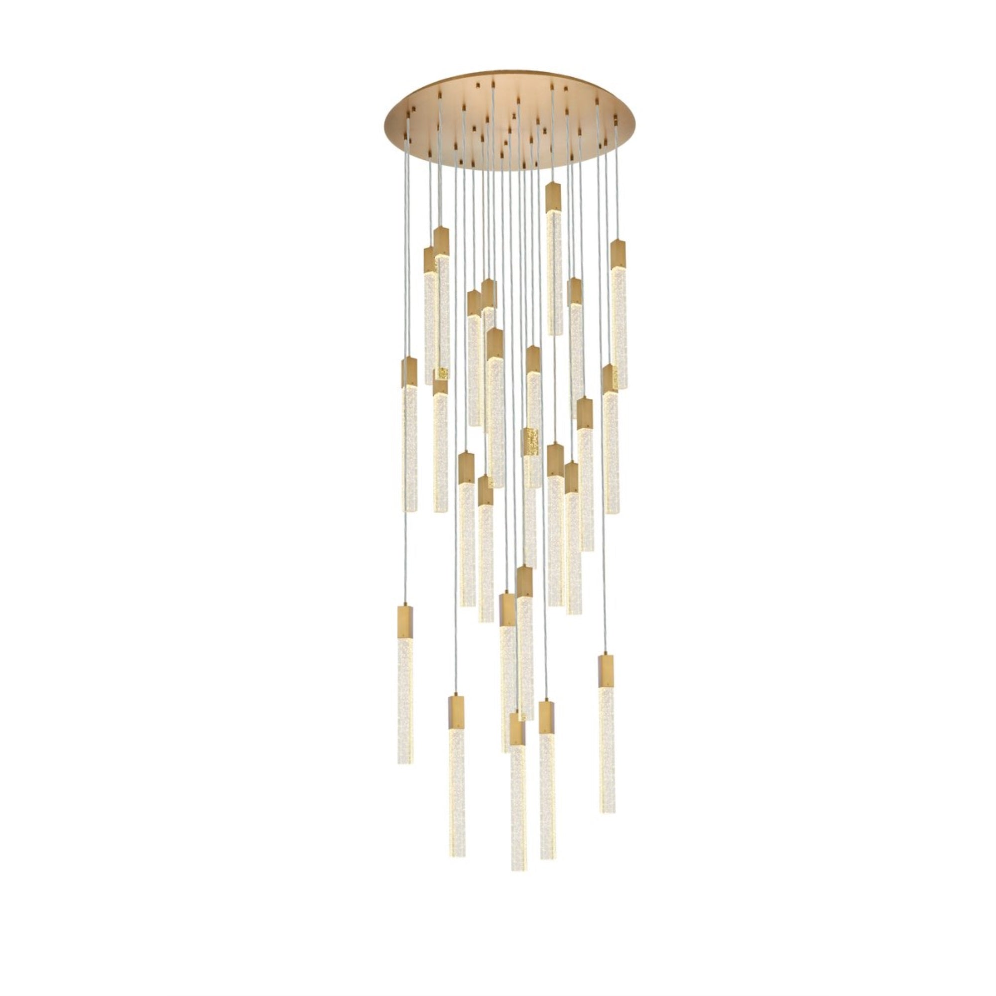 Elegant Lighting Pendant Light 25 Lights Satin Gold Metal 42inD x 24inH Model 2067G42SG