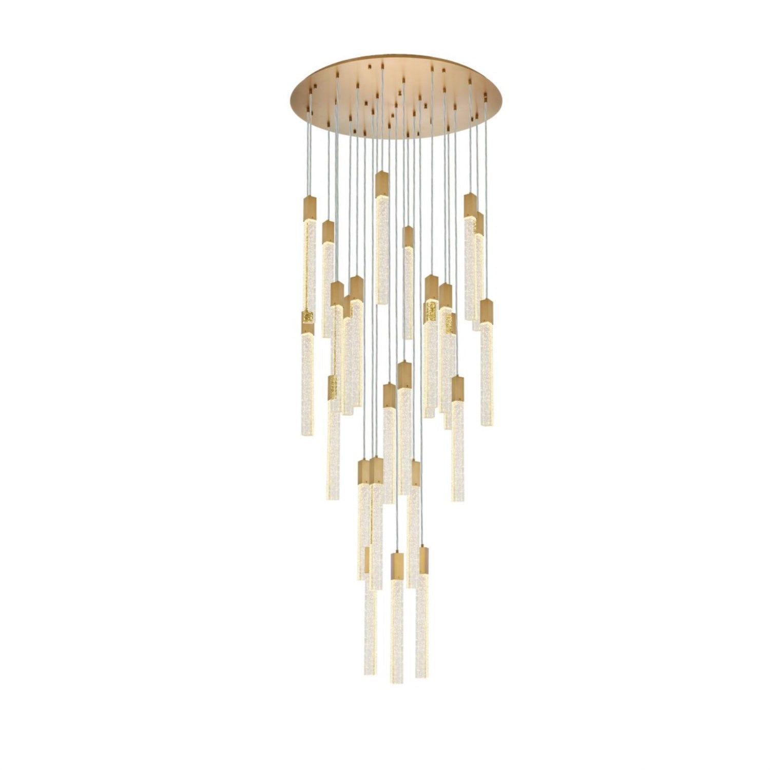 Elegant Lighting Pendant Light 25 Lights Satin Gold Metal 42inD x 24inH Model 2067G42SG