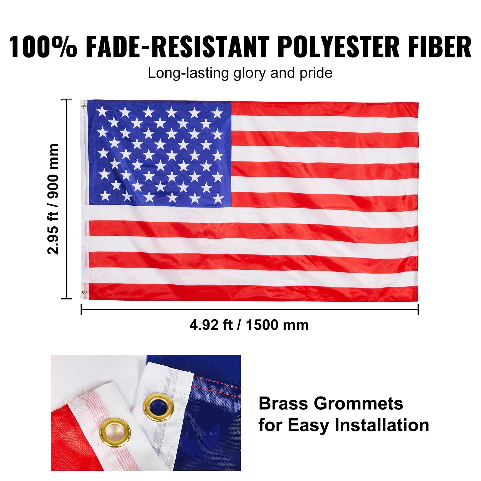 20FT Telescoping Flag Pole Kit, Heavy Duty Aluminum Alloy in Ground Flag Poles for Outside, 3 Display Modes Flagpole with 3x5 American Flag