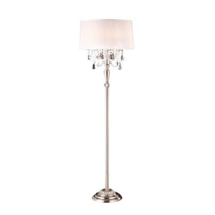 Ok Lighting Crystal Silver Floor Lamp