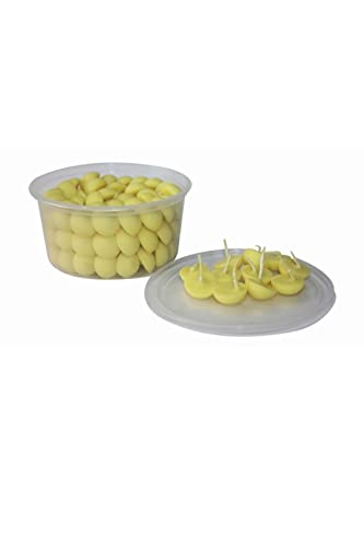 Om Phool Batti Small Cow Ghee Diya for Puja, 100 Pcs, Wax Free & Vegan Ghee Batti/Wicks/Jyot for Puja Aarti, (Pack of 1, Yellow,