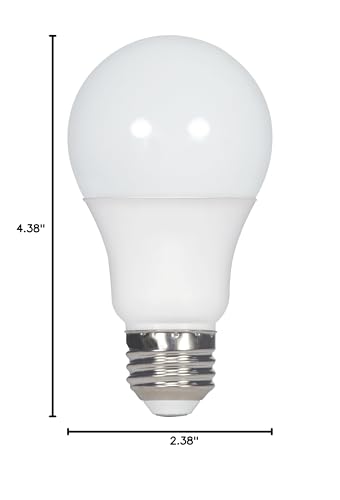 Satco S28769 Frosted Medium Light Bulb, 4.38&quot; White Glass Finish, Energy Efficient