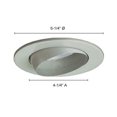 Jesco Lighting Tm5513Wh 5-Inch Aperture Line Voltage Trim Recessed Light, Adjustable Eyeball, White Finish