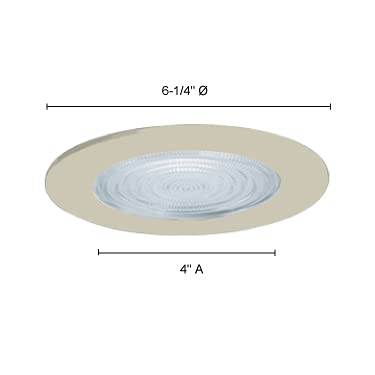Jesco Lighting Tm5507Wh 5-Inch Aperture Line Voltage Trim Recessed Light, Fresnel Lens For Shower, White Finish