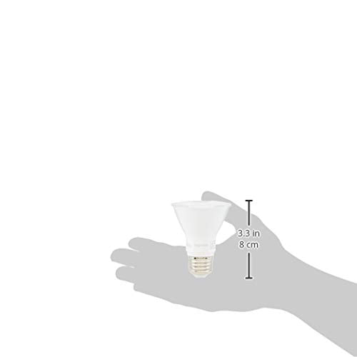 Amazon Basics PAR20 LED Light Bulb, 50W Equivalent, 7W, Dimmable, Warm White 3000K, 6-Pack, E26 Standard Base, Energy Efficient