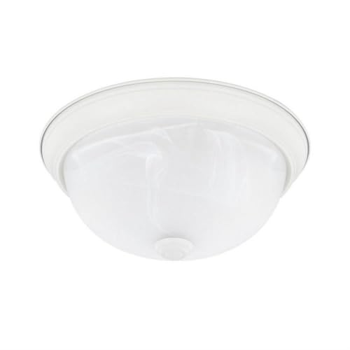 Capital Lighting Bates 2-Light Flush Mount Ceiling Light, Matte White & Faux Alabaster Glass, 11&quot; W