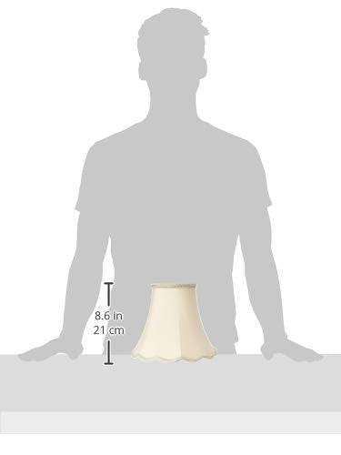 Royal Designs Scalloped Bell Designer Lamp Shade, Beige, 4.5 X 9 X 7.75