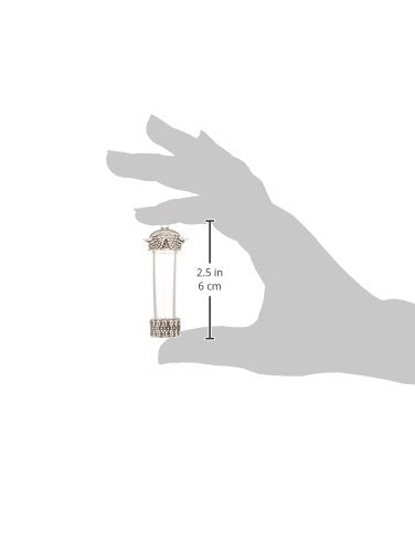 Solid Oak Steampunk Glass Pendant 1/Pkg-Vial W/Wings, Silver