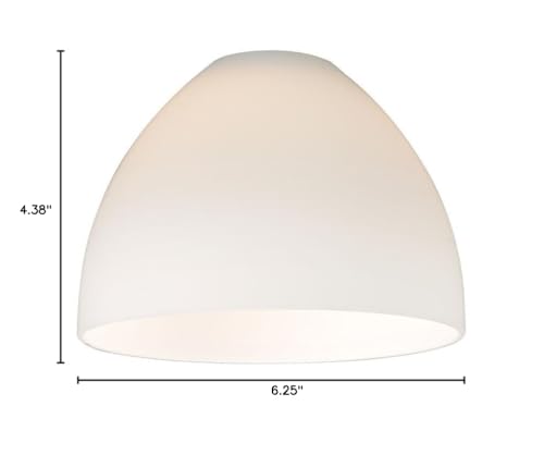 Design Classics Satin White Glass Shade for Light Fixture - 1-5/8-Inch Fitter Opening, White, Glass