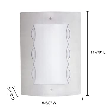 Jesco Lighting Gs10S72 One Light Outdoor Wall Sconce, Brushed Stainless Steel Finish With Opal White Acrylic Glass