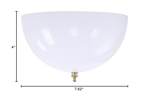 Aspen Creative 28008-15-2, Clip-On Dome Shade For A-Type Bulb Indoor Location Light Fixtures/White Finish, 7 5/8'' Diameter X 4'