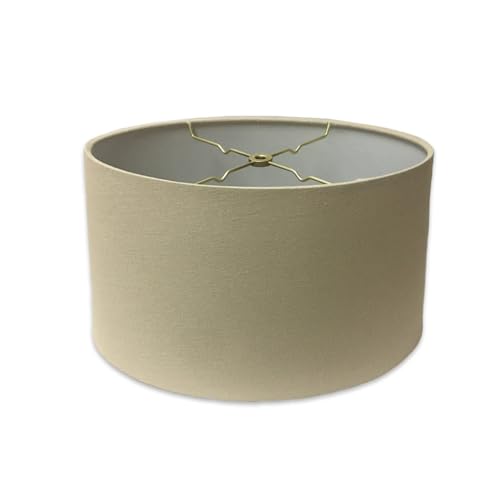 Royal Designs, Inc. Shallow Oval Hardback Lamp Shade, HB-611-12LNBG, Linen Beige, (10 x 6) x (12 x 7.5) x 7